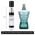 Jean Paul Gaultier Le Male, presented as an independently repacked FragMini 5 mL / 0.17 oz eau de toilette travel spray. Original retail bottle and packaging are not included.