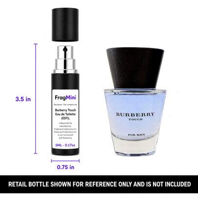 Burberry Touch, presented as an independently repacked FragMini 5 mL / 0.17 oz eau de toilette travel spray. Original retail bottle and packaging are not included.