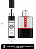 Prada Luna Rossa Carbon, presented as an independently repacked FragMini 5 mL / 0.17 oz eau de toilette travel spray. Original retail bottle and packaging are not included.
