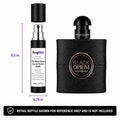 Yves Saint Laurent Black Opium, presented as an independently repacked FragMini 5 mL / 0.17 oz eau de parfum travel spray. Original retail bottle and packaging are not included.