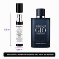Giorgio Armani Acqua di Giò Profondo, presented as an independently repacked FragMini 5 mL / 0.17 oz eau de parfum travel spray. Original retail bottle and packaging are not included.